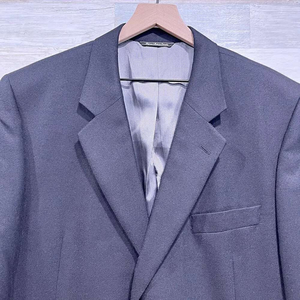 Jack Victor Pure Italian Cashmere Sport Coat Black Two Button Mens 46R